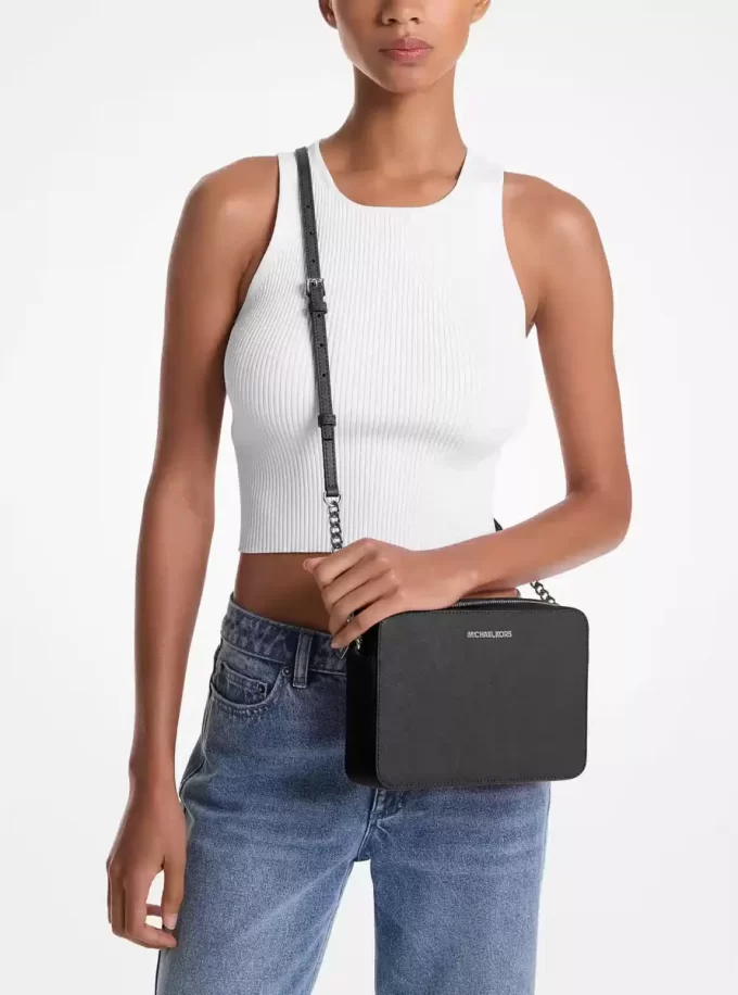 Bolso bandolera grande Jet Set de piel saffiano