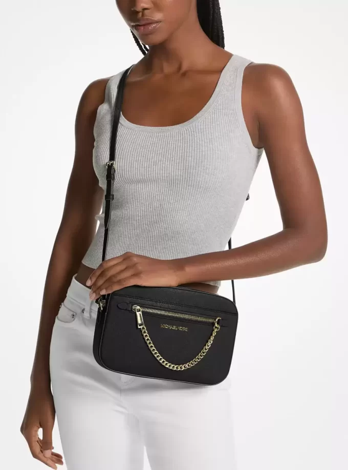 Bolso bandolera grande Jet Set de piel saffiano