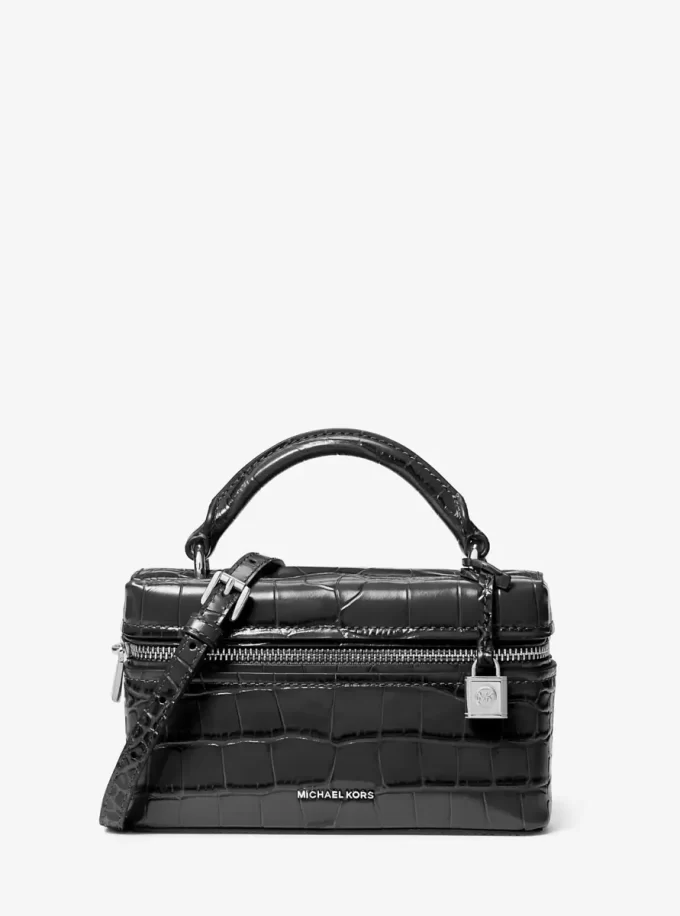 Bolso bandolera Jana extra pequeño de piel con relieve de cocodrilo Bolso bandolera Jana extra pequeño de piel con relieve de cocodrilo
