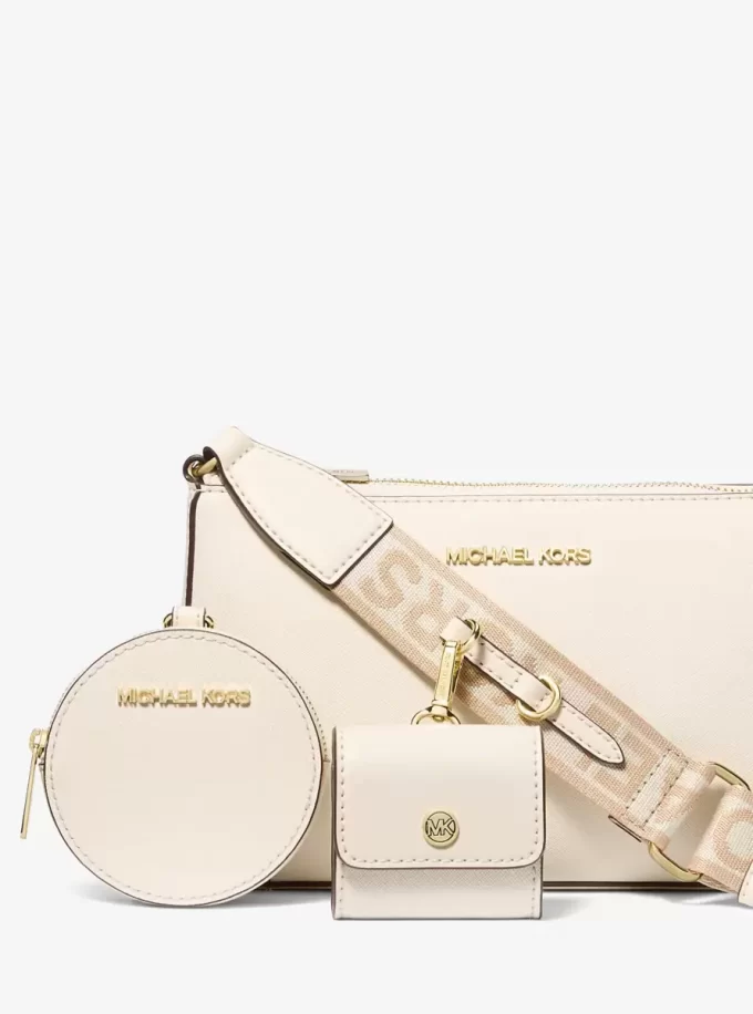 Bolso bandolera Jet Set de piel saffiano con funda para Apple Airpods Pro
