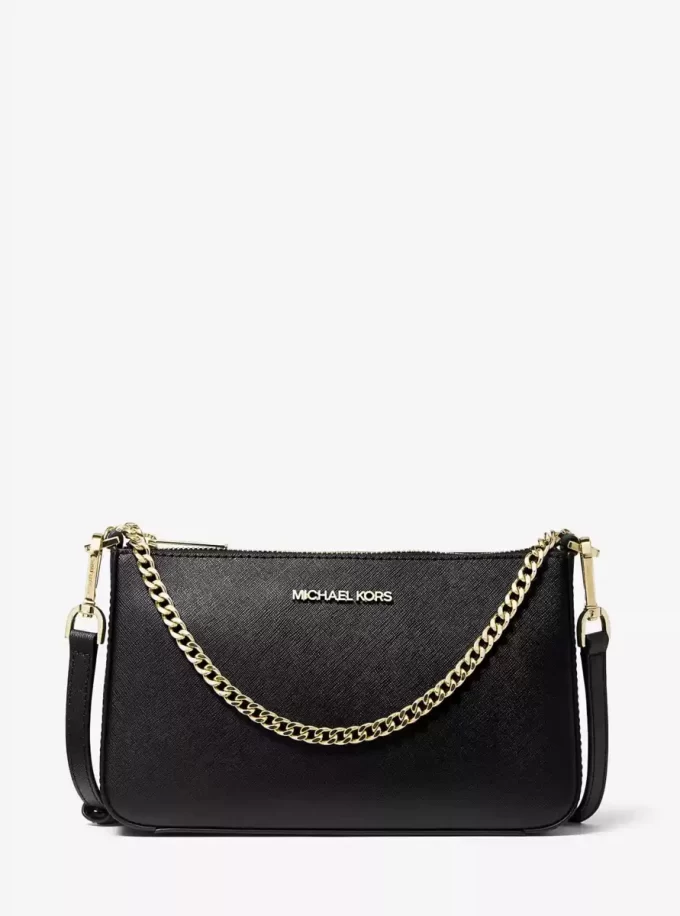 Bolso bandolera Jet Set mediano de piel saffiano