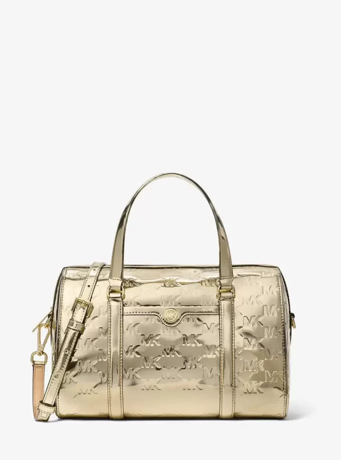 Bolso bandolera Jet Set Medium con logotipo metálico grabado