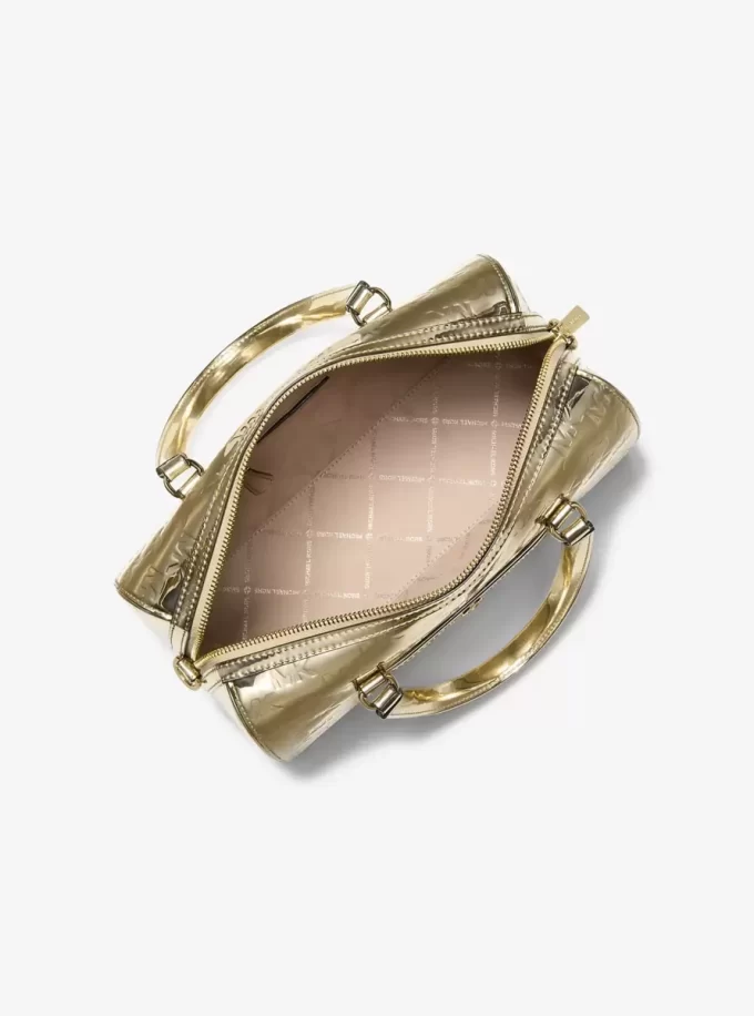 Bolso bandolera Jet Set Medium con logotipo metálico grabado