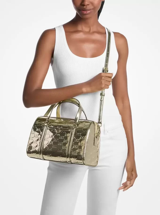 Bolso bandolera Jet Set Medium con logotipo metálico grabado