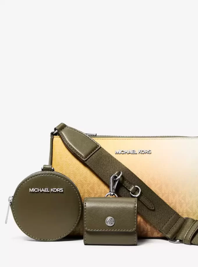 Bolso bandolera Jet Set pequeño con logo de la firma ombré y funda para Apple Airpods Pro® Bolso bandolera Jet Set pequeño con logo de la firma ombré y funda para Apple Airpods Pro®