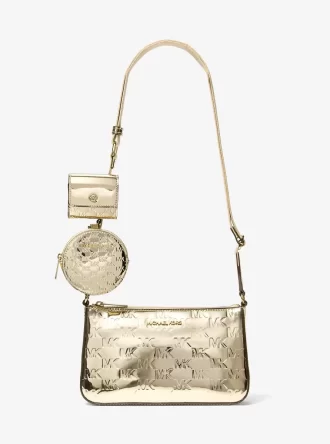 Bolso bandolera Jet Set pequeño con logotipo metálico grabado y estuche para Apple AirPods Pro®