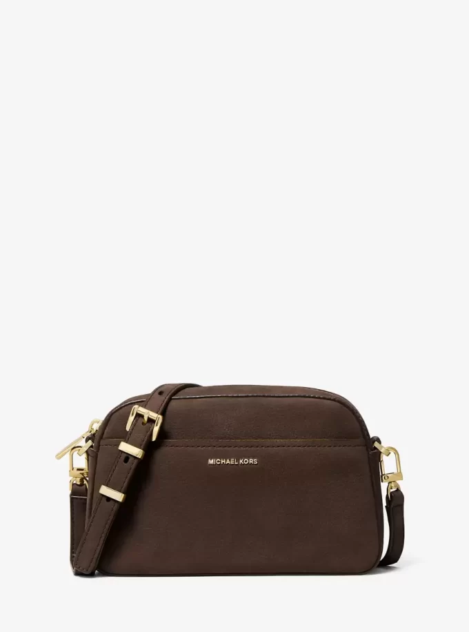 Bolso bandolera Jet Set pequeño de nobuk para cámara Bolso bandolera Jet Set pequeño de nobuk para cámara