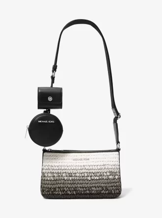 Bolso bandolera Jet Set pequeño de paja ombré con funda para Apple Airpods Pro®