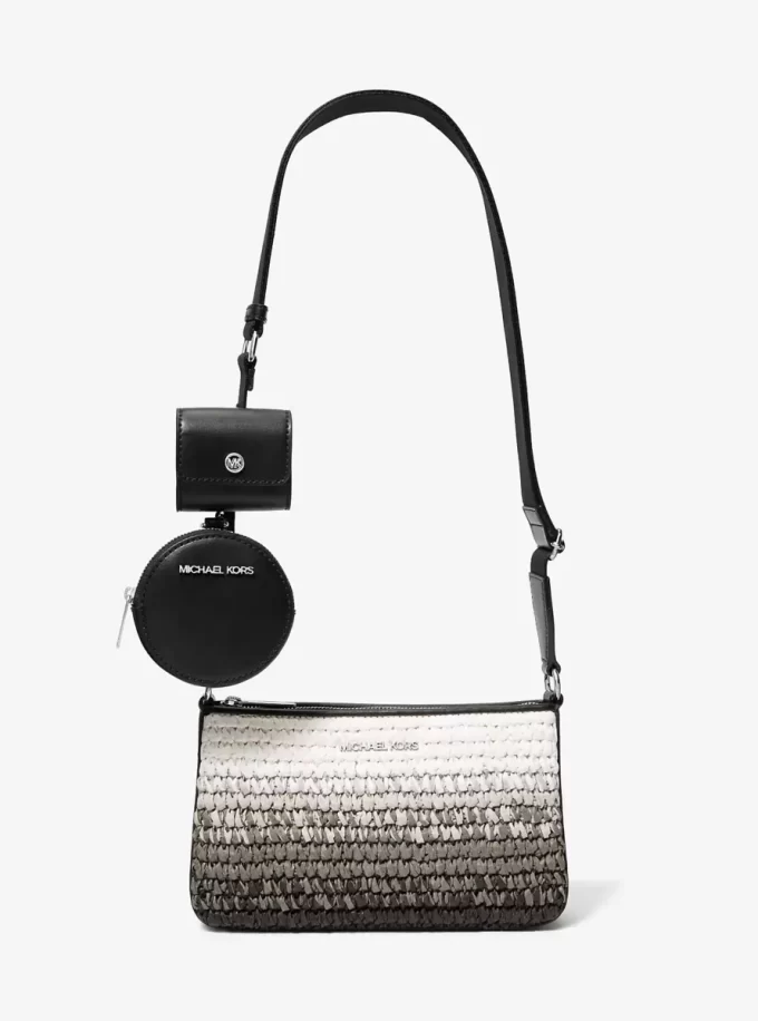 Bolso bandolera Jet Set pequeño de paja ombré con funda para Apple Airpods Pro®