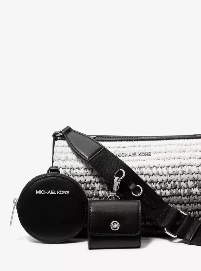 Bolso bandolera Jet Set pequeño de paja ombré con funda para Apple Airpods Pro®