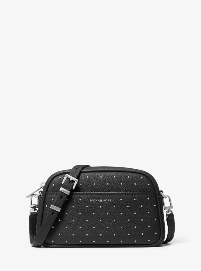 Bolso bandolera Jet Set pequeño para cámara de piel granulada con tachuelas Bolso bandolera Jet Set pequeño para cámara de piel granulada con tachuelas
