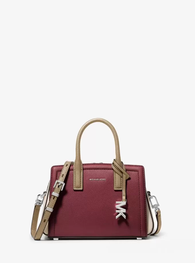 Bolso bandolera Laila extrapequeño de piel con bloques de color Bolso bandolera Laila extrapequeño de piel con bloques de color