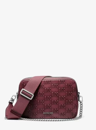 Bolso bandolera mediano Bryant para cámara de piel bruñida
