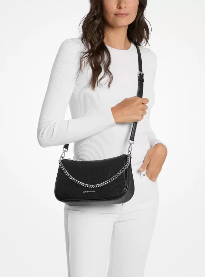 Bolso bandolera mediano Carmela de piel granulada