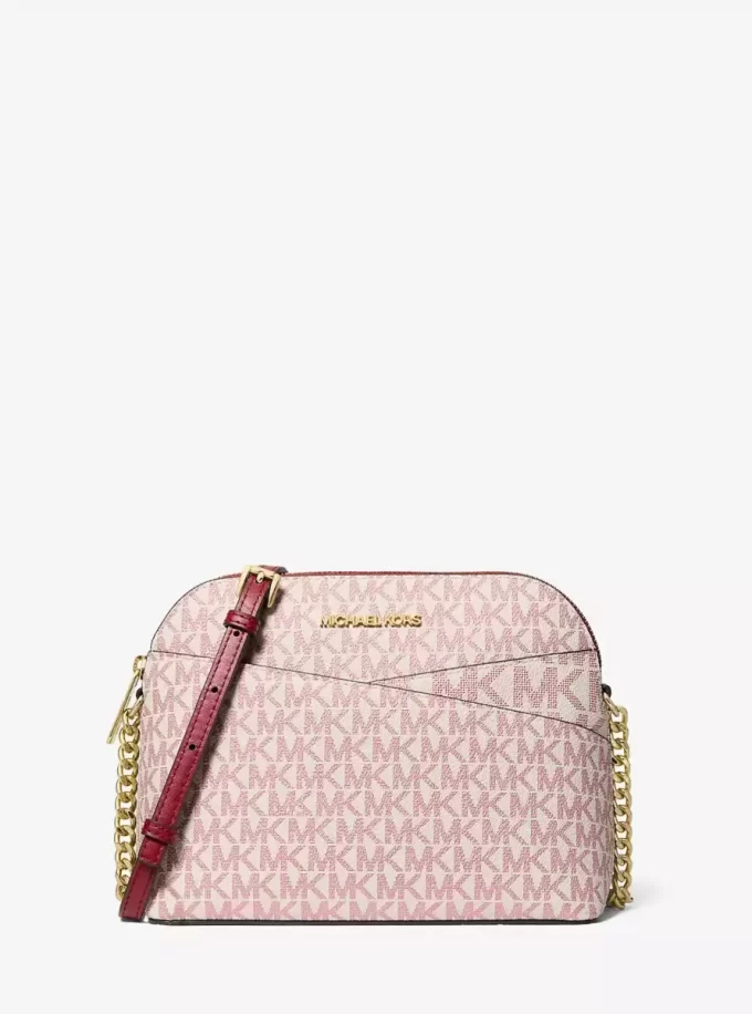 Bolso bandolera mediano con cúpula y logotipo de la firma Jet Set Travel