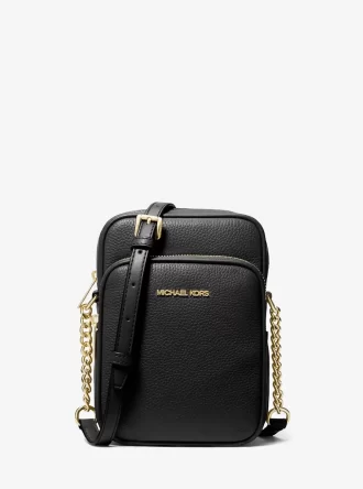 Bolso bandolera mediano de piel granulada Jet Set Travel