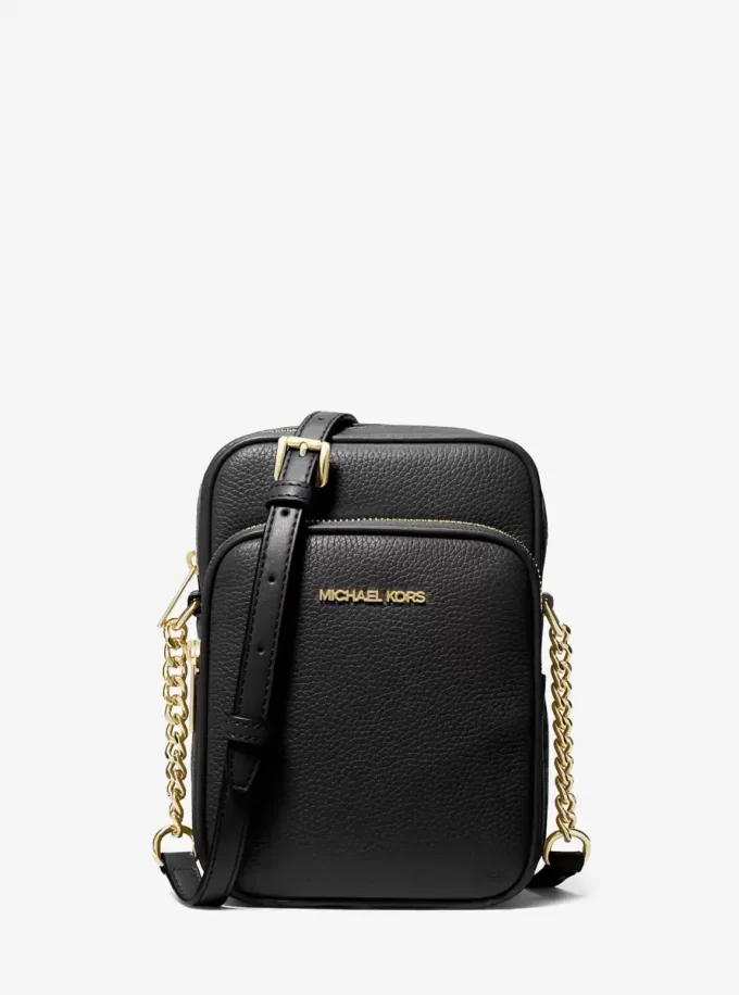 Bolso bandolera mediano de piel granulada Jet Set Travel