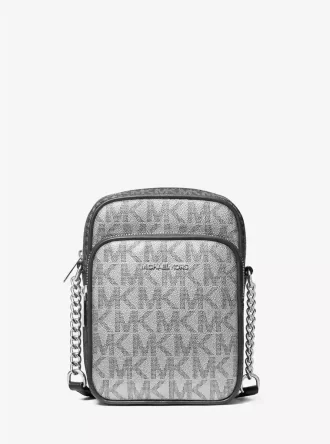 Bolso bandolera mediano Jet Set con logotipo metálico de la firma