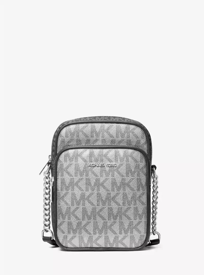 Bolso bandolera mediano Jet Set con logotipo metálico de la firma