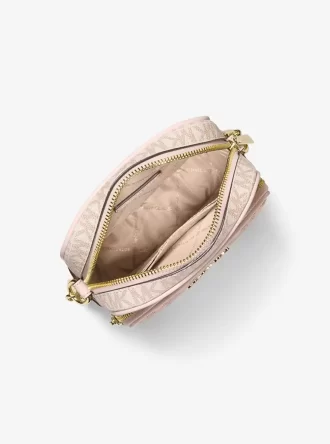 Bolso bandolera mediano Jet Set con logotipo metálico de la firma