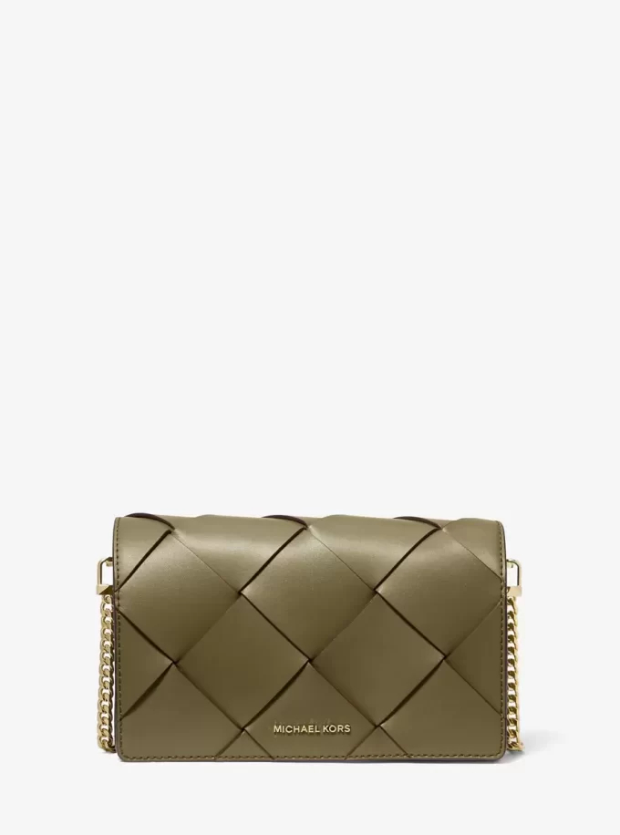 Bolso bandolera mediano Jet Set de piel tejida Bolso bandolera mediano Jet Set de piel tejida