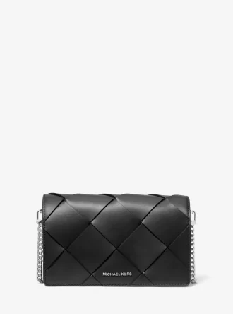 Bolso bandolera mediano Jet Set de piel tejida