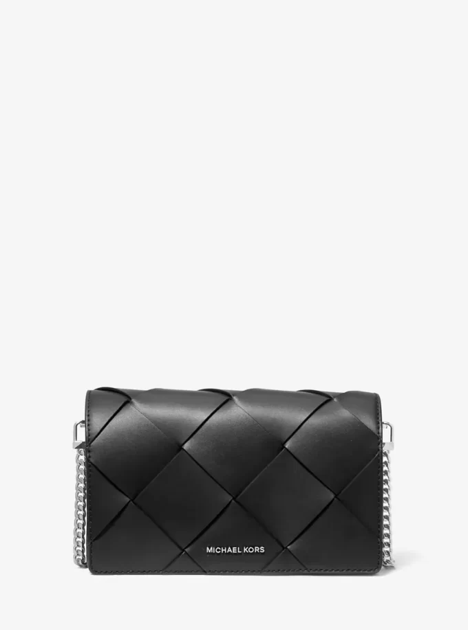 Bolso bandolera mediano Jet Set de piel tejida Bolso bandolera mediano Jet Set de piel tejida