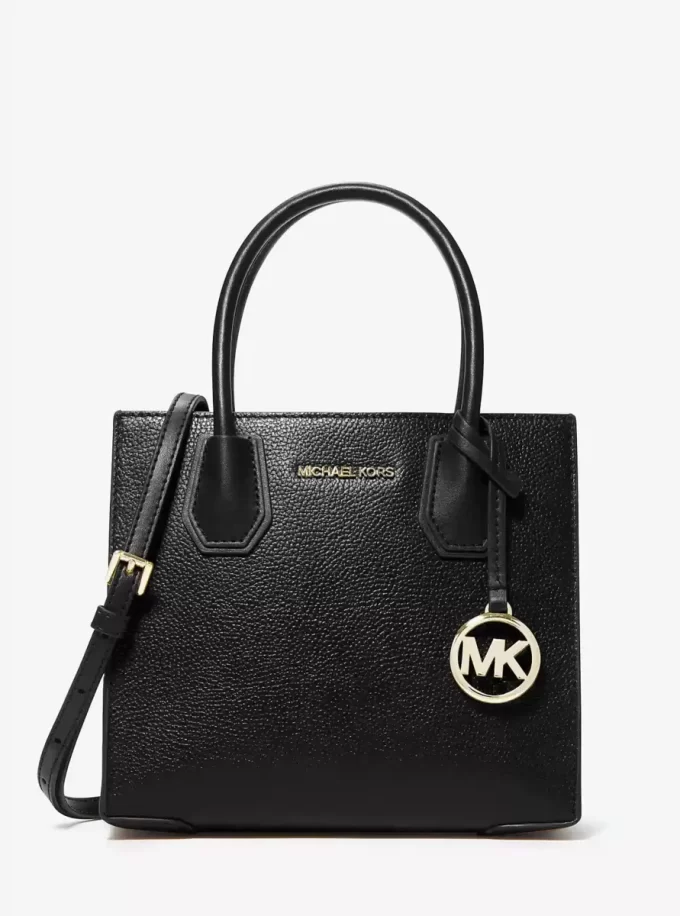 Bolso bandolera mediano Mercer de piel granulada