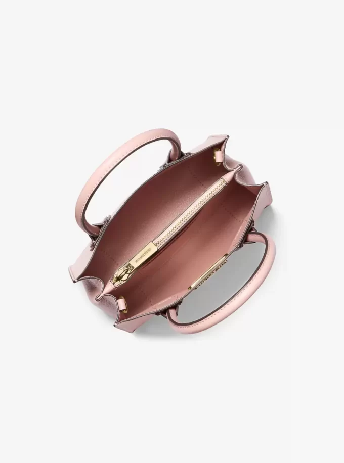 Bolso bandolera mediano Mercer de piel granulada en dos tonos