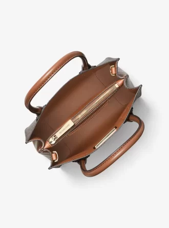 Bolso bandolera Mercer mediano con logo y acordeón de piel