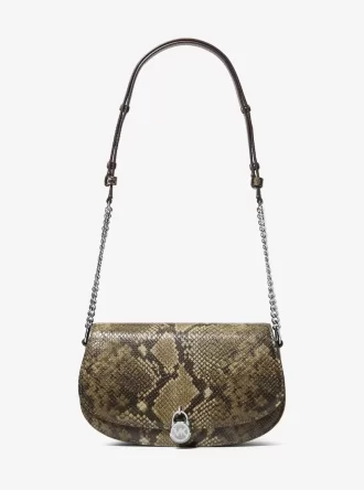 Bolso bandolera Mila mediano con estampado de serpiente