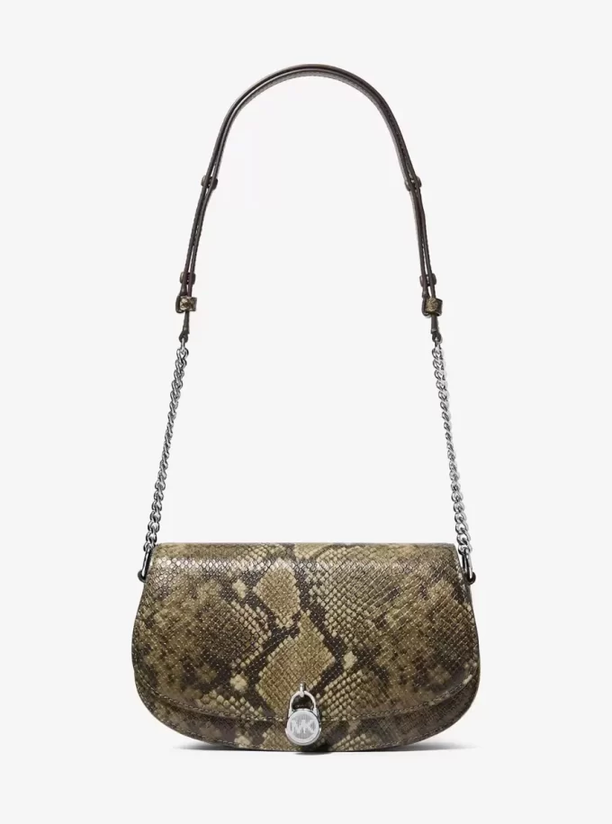 Bolso bandolera Mila mediano con estampado de serpiente