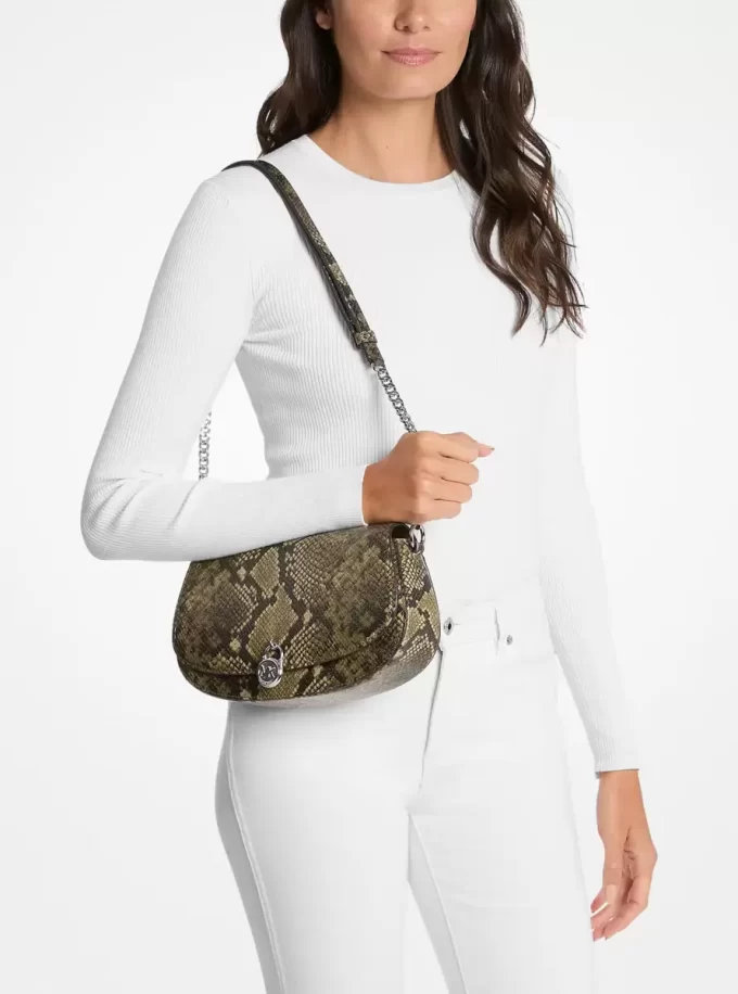 Bolso bandolera Mila mediano con estampado de serpiente