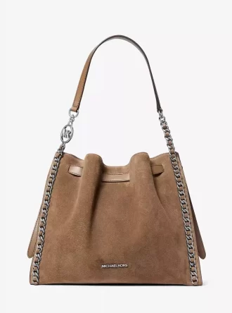 Bolso bandolera Mina grande de ante con cadena