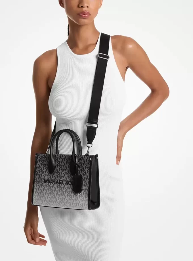 Bolso bandolera Mirella pequeño con logo sombreado y distintivo