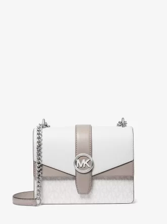 Bolso bandolera pequeño Greenwich con logo de la firma y bloques de color