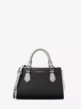Bolso bandolera pequeño Marilyn de piel saffiano con bloques de color