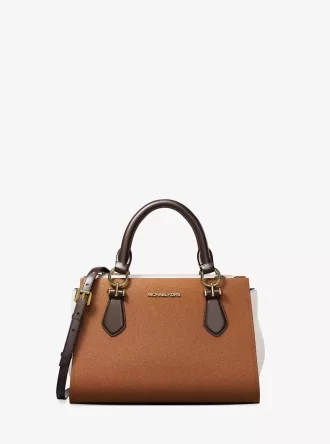 Bolso bandolera pequeño Marilyn de piel saffiano con bloques de color