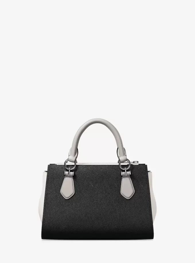 Bolso bandolera pequeño Marilyn de piel saffiano con bloques de color Bolso bandolera pequeño Marilyn de piel saffiano con bloques de color