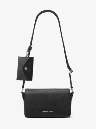 Bolso bandolera pequeño Vincent de piel saffiano con tarjetero y logotipo exclusivo