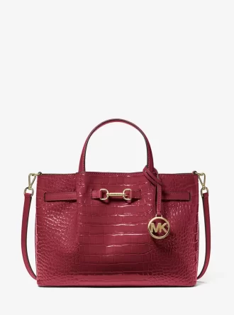 Bolso Carson mediano con relieve de cocodrilo