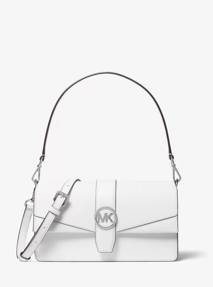 Bolso de hombro convertible Greenwich mediano de piel saffiano Bolso de hombro convertible Greenwich mediano de piel saffiano