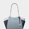 Bolso de hombro grande con logo de la firma Jet Set en bloques de color Bolso de hombro grande con logo de la firma Jet Set en bloques de color