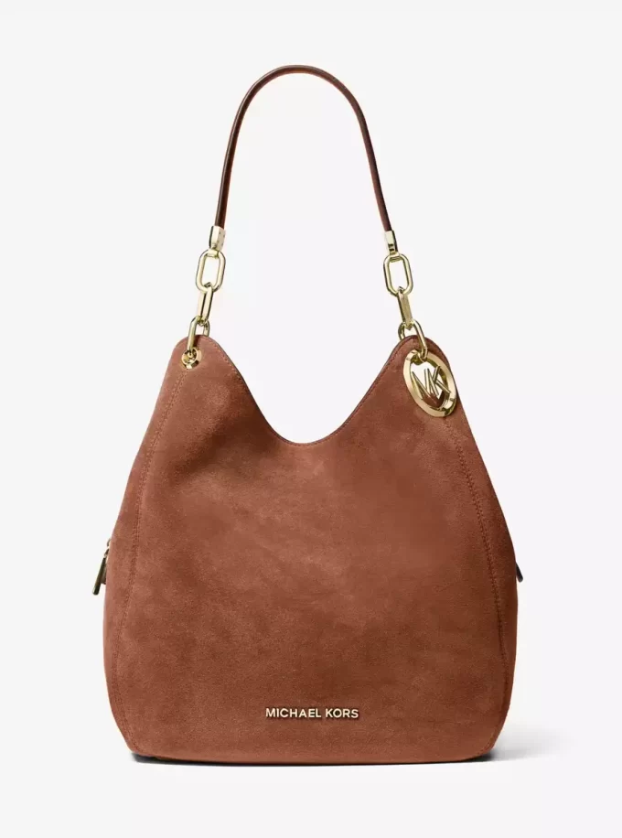 Bolso de hombro grande de ante Lillie