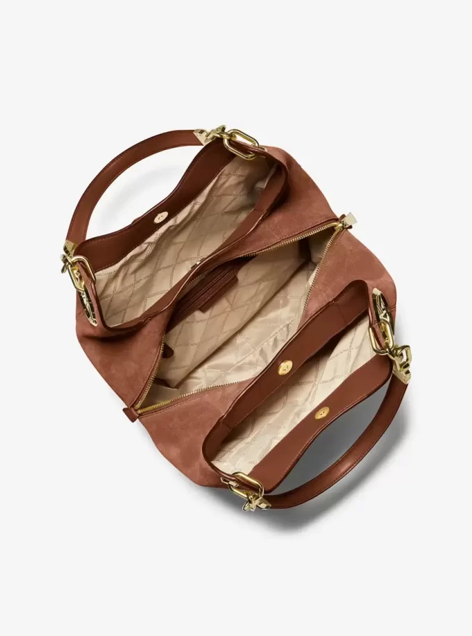 Bolso de hombro grande de ante Lillie