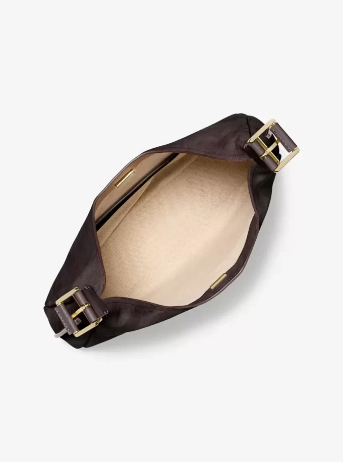 Bolso de hombro grande de nobuk Nolita