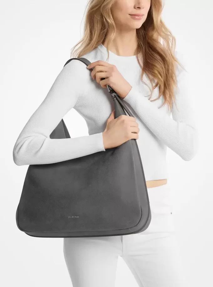 Bolso de hombro grande de nobuk Nolita