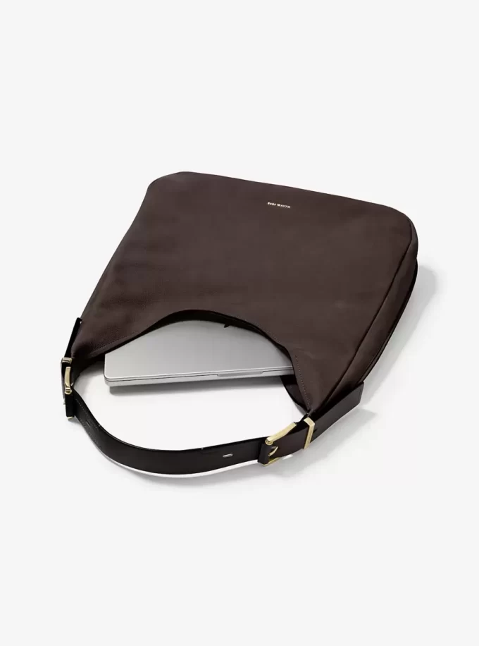 Bolso de hombro grande de nobuk Nolita