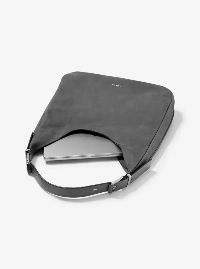 Bolso de hombro grande de nobuk Nolita