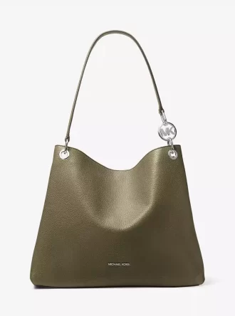 Bolso de hombro grande de piel granulada Christina